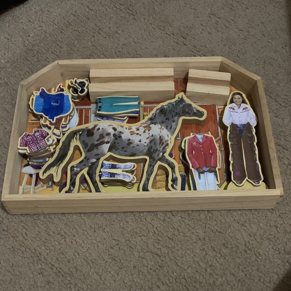 Wooden Horse and Rider Dress-Up Set